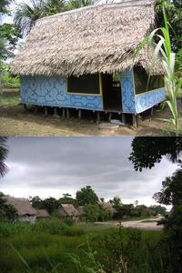 Don Marcial's dieting hut, with nearby
 houses.